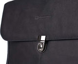 Alpine Swiss Business Portfolio Genuine Leather Briefcase Flap-Over Locking Case