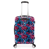 BEBE Women's Tina 3pc Spinner Suitcase Set, Blue Pink Lily