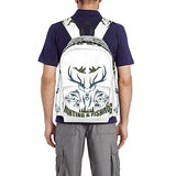 BAIW School Backpacks 16.9 Inch Print Design Student Bookbags Laptop Casual Rucksack（ Artistic Animals Emblem Moose Head Horns Trout Salmon Sea Fishes ）