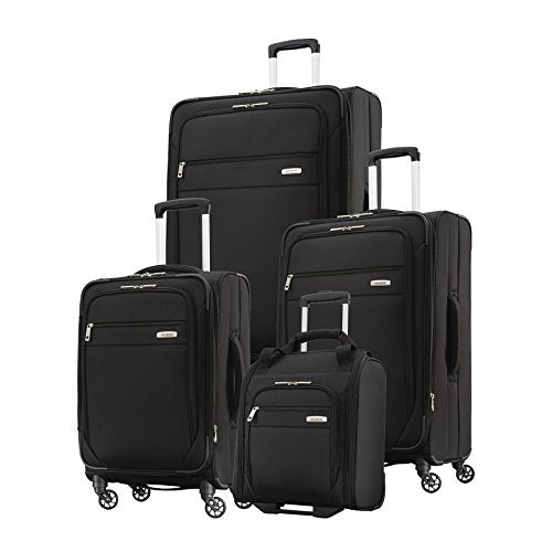 Samsonite Advena 4-Piece Set (Underseater, 20", 25", 29" Spinners) (Black)
