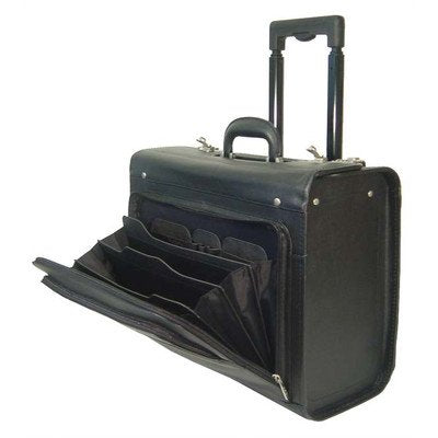 AmeriLeather Leather Rolling Laptop-Friendly Catalog Case (Black)