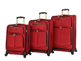 Steve Madden Luggage 3 Piece Softside Spinner Suitcase Set Collection (Rockstar Red, One Size)