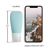 Silicone Travel Bottles, Vonpri Leak Proof Squeezable Refillable Travel Accessories Toiletries Containers Travel Size Cosmetic Tube for Shampoo Lotion Soap Liquids (2oz 4pack)