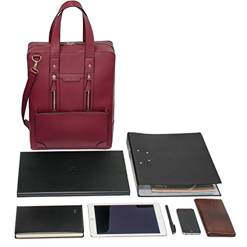ESTARER Men's Leather Briefcase For Business - 15.6 Inch Laptop Messenger Bag, PU Leather, Multi Compartments
