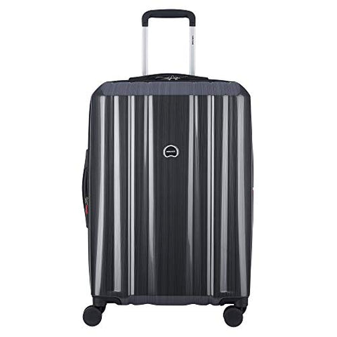 Delsey Luggage Devan 25" Checked Luggage, Hard Case Expandable Suitcase (Silver)