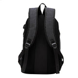 ABage Unisex School Backpack Lightweight Travel Backpacks with USB Charging Port, Black