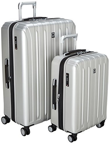 Delsey Luggage Helium Titanium Carry On And 29" Spin Lug, Silver