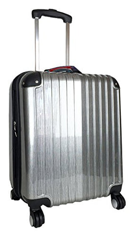 Carryon Travel Bag Rolling 4 Wheel Spinner Lightweight Luggage Case Silver