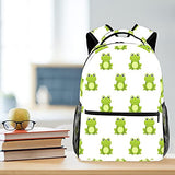 LORVIES Cute Cartoon Green Frogs Lightweight School Classic Backpack Travel Rucksack for Girls Women Kids Teens