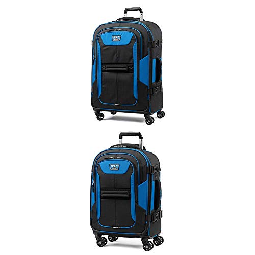 Travelpro Bold Expandable Spinner Luggage (21" Carry-On + 26"Checked-Medium, Blue/Black)