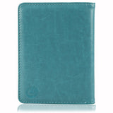 GDTK Leather Passport Holder Cover Case RFID Blocking Travel Wallet (Sky Blue)