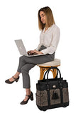 The Dallas Black & Grey Tooled Rolling iPad Tablet or Laptop Tote Carryall Bag (17"/17.3" inch)