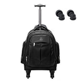 Racini Business Travel Nylon Waterproof Rolling Backpack, Freewheel Wheeled Backpack With Two Extra