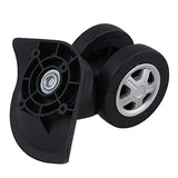 Doublelife 1Pair Luggage Suitcase Replacement Wheels 90 x 100 x 56mm Black Swivel Caster