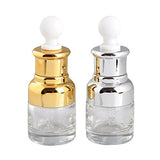 2PCS 20ml Empty Refillable Clear Glass Dropper Bottle Essential Oil Elite Fluid Cosmetics Container