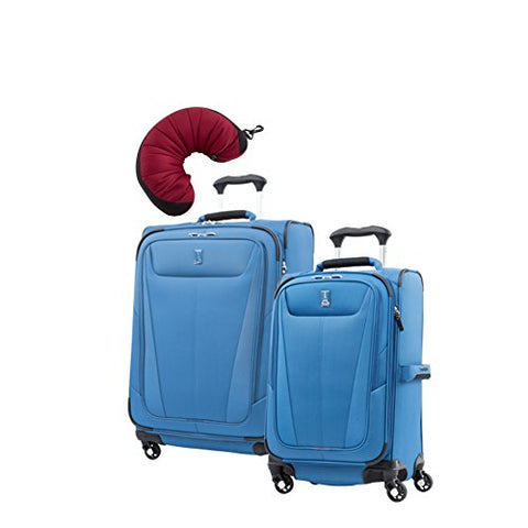Travelpro Maxlite 5 | 3-Pc Set | 21" Carry-On & 25" Exp. Spinners With Travel Pillow (Azure Blue)