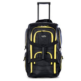 Olympia 22 Inch 8 Pocket Rolling Duffel, Black/Yellow, One Size