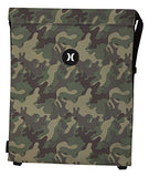 Hurley Printed Cinch Sak Backpacks, Medium Olive (Woodland), one size