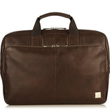 Knomo Luggage Men'S Knomo Brompton Classic Newbury Full Leather Single Zip Brief 15" Briefcase,