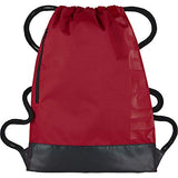 Nike Brasilia Training Gymsack, Drawstring Backpack with Zippered Sides, Water-Resistant Bag, University Red/Black/White