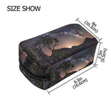 HU MOVR Makeup Organizer Nature Landscape Starry Night Womens Zip Toiletry Bag Large Case