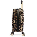 BEBE Women's Adriana 21" Hardside Carry-on Spinner Luggage, Leopard