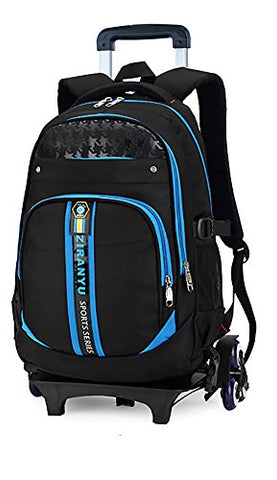 Meetbelify Trolley School Bags Backpack For Boys With Six Wheels Climbing Stairs Blue