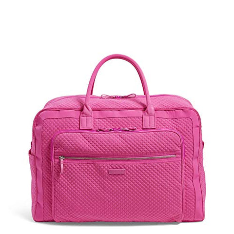 Vera Bradley Iconic Grand Weekender Travel Bag, Microfiber, Rose Petal