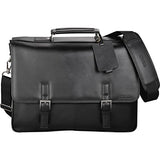 Kenneth Cole® Manhattan Leather 15.6" Laptop Computer Messenger- Black