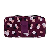 Damara Ladies Travel Bra Underwear Bag Organizers Portable Tidy Cosmetic Pocket,Wine Red