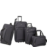 U.S. Traveler Vineyard 4-Piece Softside Luggage Set (Charcoal)