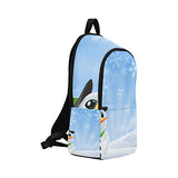 YPink Illustration of A Christmas Snowman Scene with TRE Casual Daypack Travel Bag College School Backpack for Mens and Women