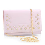 Damara Rhinestones Women Patent Leather Messenger Bags,Light Purple