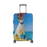 Suitcase Cover Cool Dog Surfing On Surfboard Wearing Sunglasses Luggage Cover Travel Case Bag