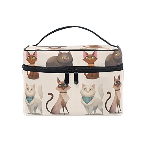 Travel Makeup Bags Four Cartoon Cat Cosmetic Bags Organizer Train Case Toiletry Make Up Pouch
