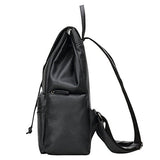 ABage Women's Genuine Leather Backpack Classic Casual School Buckle Flap Backpack, Black1
