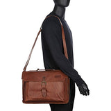 Sharo Leather Bags Leather Brief (Dark Brown)