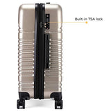 Expandable Luggage Set Lightweight Suitcase with TSA Locks Spinner Wheels ABS+PC Premium Hardshell,BURGUNDY, 3 pcs set(20'24'28') (Champagne)