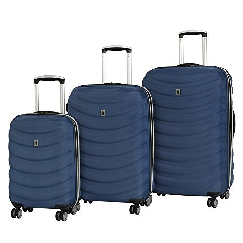 It Luggage Waveglider Frameless Expandable 8 Wheel 3 Piece Set, True Navy