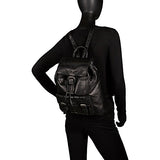 Mancini Leather Goods Backpack with RFID Secure Pocket (Black)