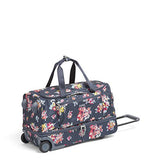 Vera Bradley Lighten Up Foldable Rolling Duffel, Tossed Posies