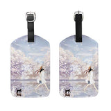 Colorful Abstract Paintings Of Antlers Luggage Tags Travel ID Bag Tag for Suitcase 2 Piece