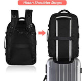 Asenlin 40L Travel Backpack for Women Men，17 Inch Laptop Backpack Flight Approved Luggage Carry On Water Resistant Computer Backpack for Weekender Overnight Large Daypack Black