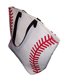 X-Large 22 in Wide Baseball Design Beach Bag Tote - Personalization Available (Baseball - Blank)