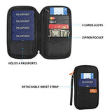 P.travel Passport Wallet Waterproof Family Travel Passport Holder Travel Document Organizer-Black