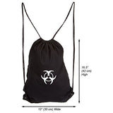 Army Force Gear Biohazard Warning Symbol Eco-Friendly Reusable Draw String Bag in Black & White