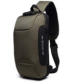 One Strap Sling Cross Body Messenger Bag Aidonger Canvas and Leather Chest Bag Crossbody Triangle