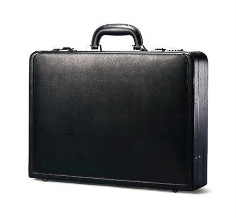 Leather Attache, 17-7/8"X4-1/4"X13", Black, Sold As 1 Each