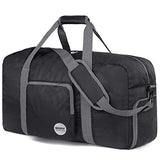 28" Foldable Duffle Bag 120L for Travel Gym Sports Lightweight Luggage Duffel By WANDF (28 inches (80 Liter), Black 28'')