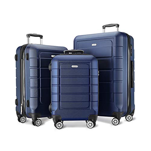 SHOWKOO Luggage Sets Expandable ABS Hardshell 3pcs Clearance Luggage  Hardside Lightweight Durable Suitcase sets Spinner Wheels Suitcase with TSA  Lock